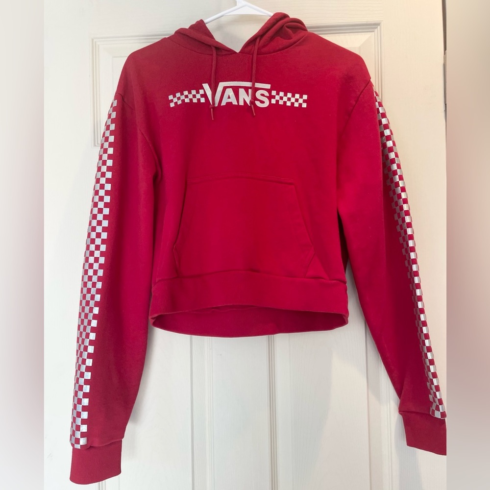 Vans Shine It Iridescent Crop Hoodie- Red